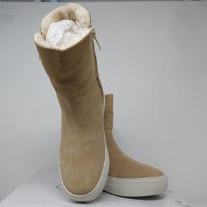Women's Steve Madden Garrson Tan Genuine Suede/Faux Fur Lined Booties-Size 7.5